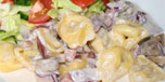 Tortellini i champignon og skinke fltesaus