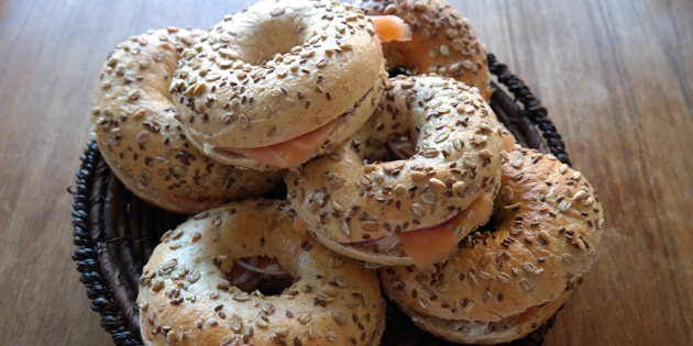 Bagel med laks