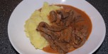 Biff stroganoff med potetmos