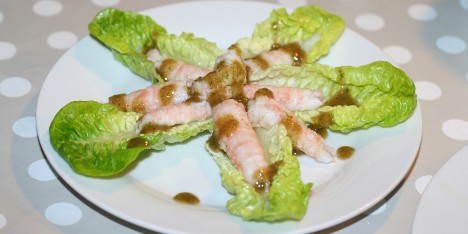 Krepsehaler p� salat