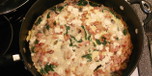 Omelett med spinat og bacon