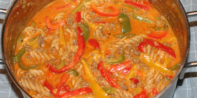 One pot pasta med kj�ttdeig 