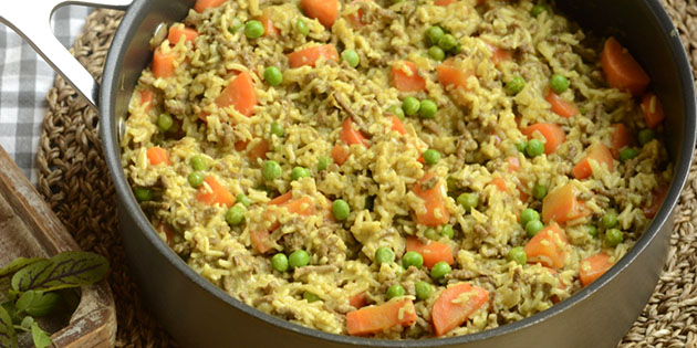 One pot risrett med kj�ttdeig og karri
