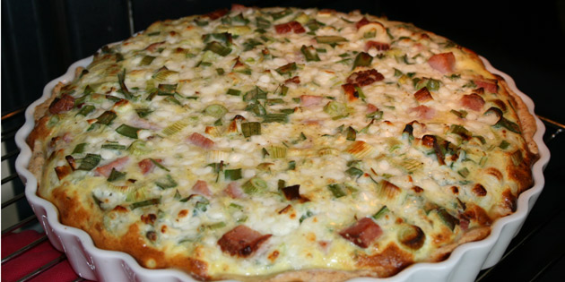 Pai med v�rl�k og skinke