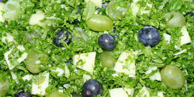 Salat med bl�b�r og melon