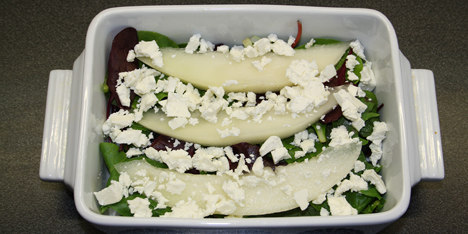 Salat med fetaost og melon