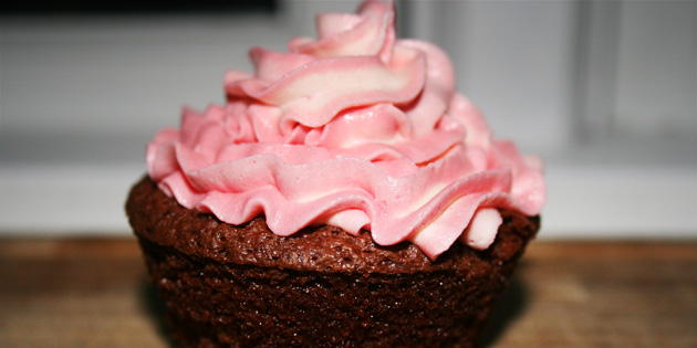 Sjokoladecupcakes med sm�rkrem