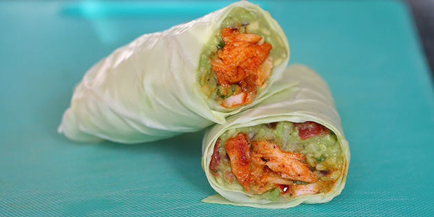 Spissk�lwraps med laks og avocado