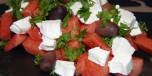 Vannmelonsalat med feta og persille