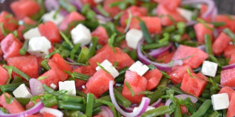Vannmelonsalat med b�nner
