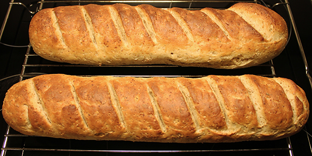Baguette med parmesan og oregano