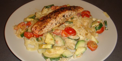 Pasta med laks