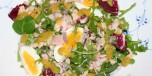 Salat med egg, tunfisk og reker