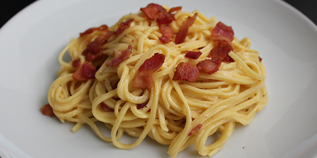 Spagetti carbonara uten fl�te